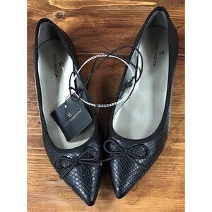 NWT Worthington GAGA Black Snake Pointy Toe Flats Women's Size 7M